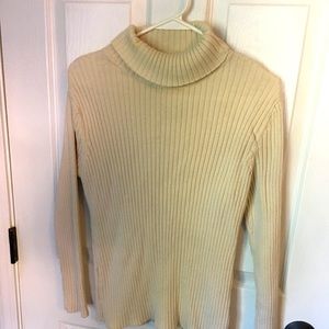 Ivory/light beige ribbed turtleneck from Jessica London in a size 22/24